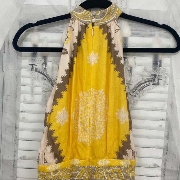 ANTONIO MELANI Yellow and Cream Midi Dress - Picture 7 of 11